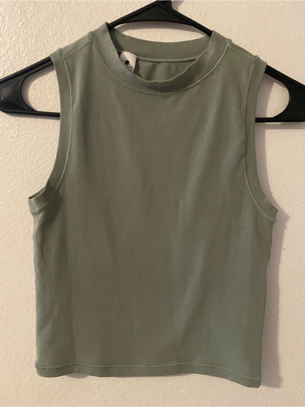 Yogalicious Airlite Melissa Crop Mock Neck Tank Top - Olive Green - XS
